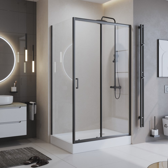 Душевой уголок BELBAGNO UNO-195-AH-1-140/70-C-NERO